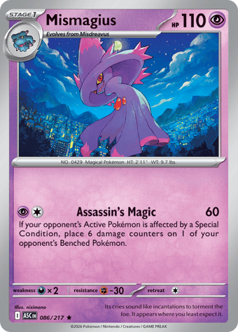 Mismagius Ascended Heroes Pokemon Card