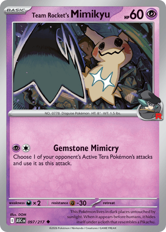 Team Rocket's Mimikyu Ascended Heroes Pokemon Card