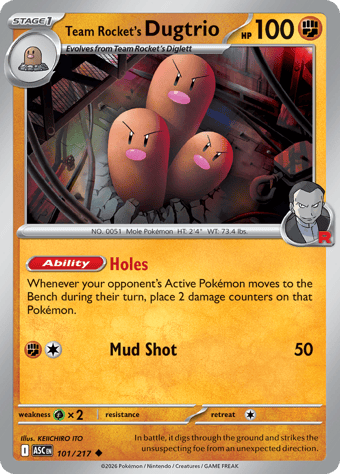Team Rocket's Dugtrio Ascended Heroes Pokemon Card
