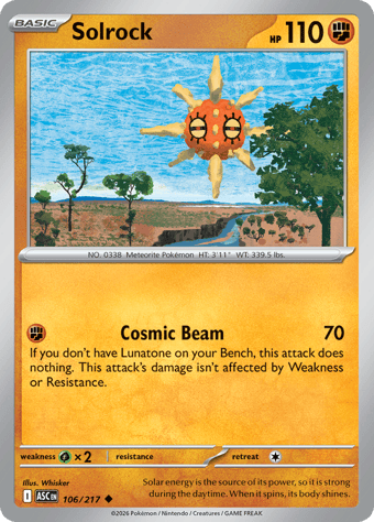 Solrock Ascended Heroes Pokemon Card