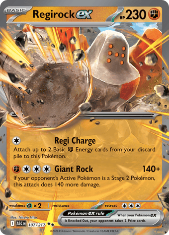 Regirock EX Ascended Heroes Pokemon Card