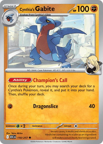 Cynthia's Gabite Ascended Heroes Pokemon Card