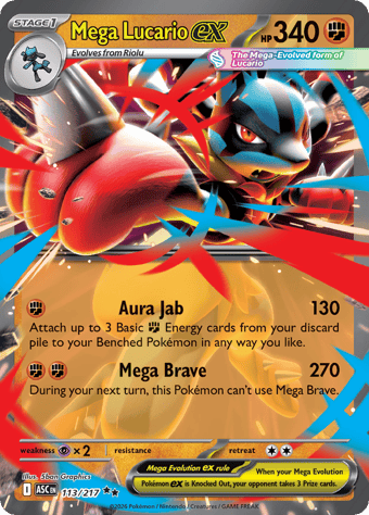 Mega Lucario EX Ascended Heroes Pokemon Card