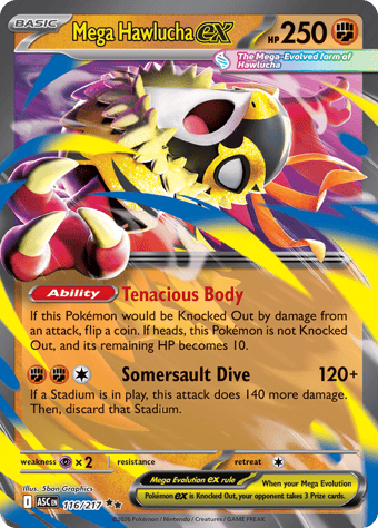 Mega Hawlucha EX Ascended Heroes Pokemon Card