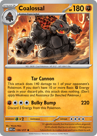 Coalossal Ascended Heroes Pokemon Card