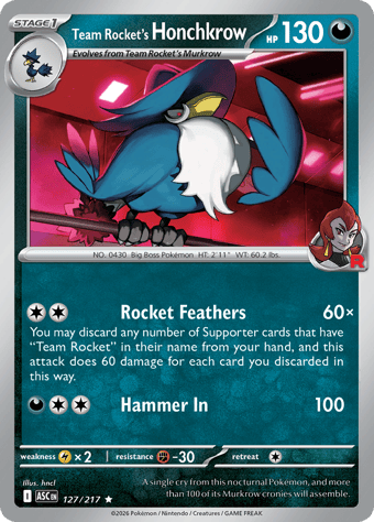 Team Rocket's Honchkrow Ascended Heroes Pokemon Card