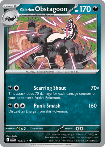 Galarian Obstagoon Ascended Heroes Pokemon Card