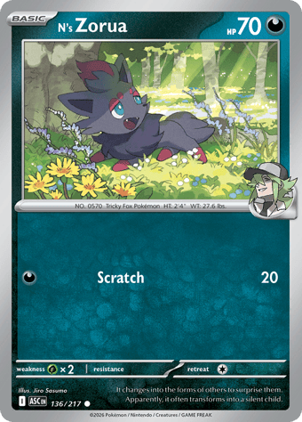 N's Zorua Ascended Heroes Pokemon Card