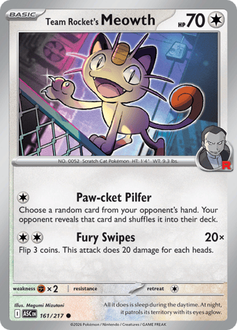 Team Rocket's Meowth Ascended Heroes Pokemon Card