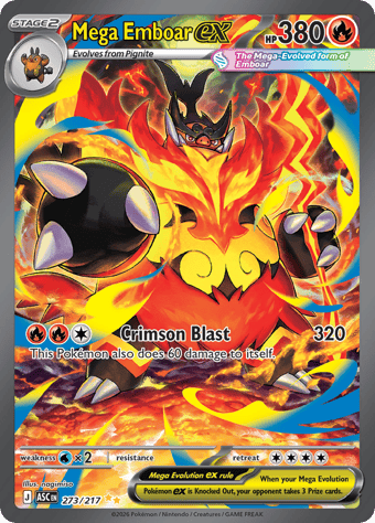Mega Emboar EX Ascended Heroes Pokemon Card