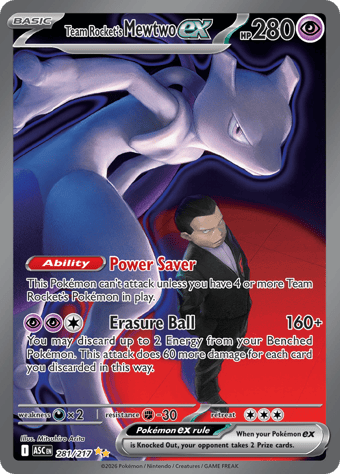 Team Rocket's Mewtwo EX Ascended Heroes Pokemon Card