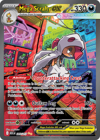 Mega Scrafty EX Ascended Heroes Pokemon Card