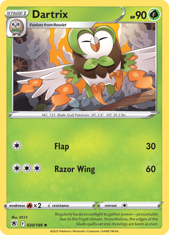 Dartrix Astral Radiance Pokemon Card
