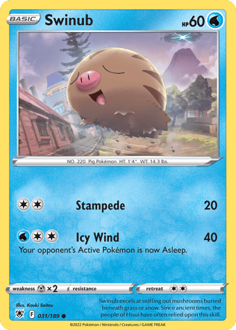 Swinub Astral Radiance Pokemon Card