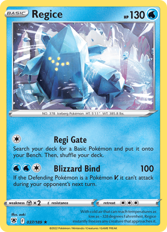 Regice Astral Radiance Pokemon Card