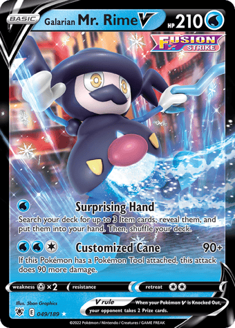 Galarian Mr Rime V Astral Radiance Pokemon Card