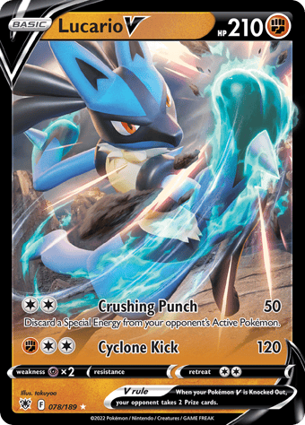 Lucario V Astral Radiance Pokemon Card