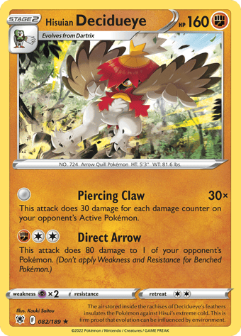 Hisuian Decidueye Astral Radiance Pokemon Card