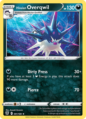 Hisuian Overqwil Astral Radiance Pokemon Card