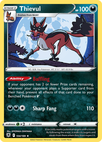 Thievul Astral Radiance Pokemon Card