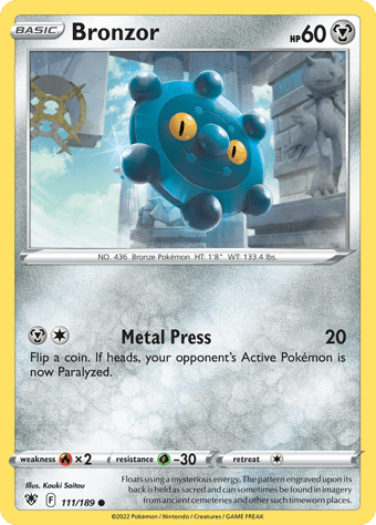 Bronzor Astral Radiance Pokemon Card