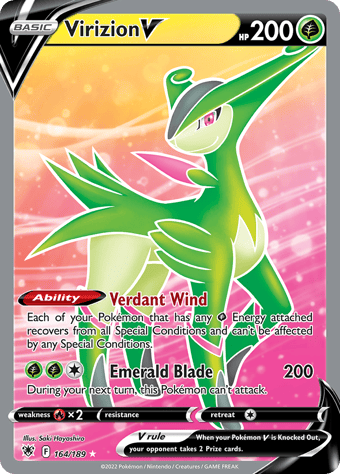 Virizion V Astral Radiance Pokemon Card