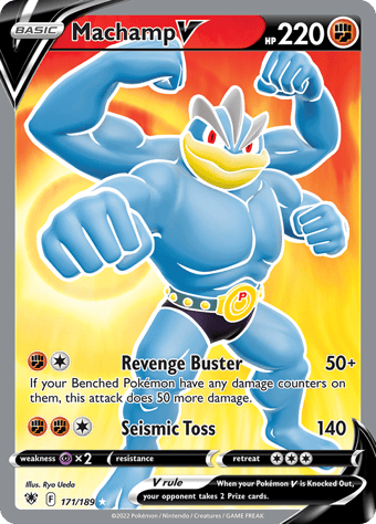 Machamp V Astral Radiance Pokemon Card