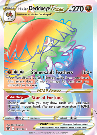 Hisuian Decidueye VSTAR Astral Radiance Pokemon Card