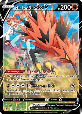 Galarian Zapdos V Astral Radiance Pokemon Card