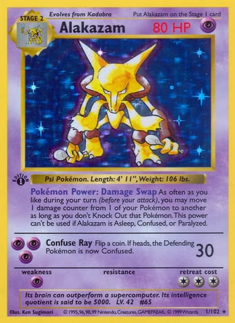 Alakazam Base Set Pokemon Card