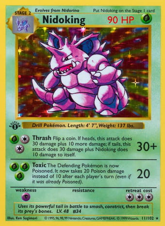 Nidoking Base Set Pokemon Card