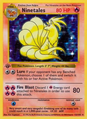 Ninetales Base Set Pokemon Card