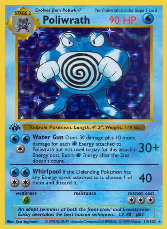 Poliwrath Base Set Pokemon Card