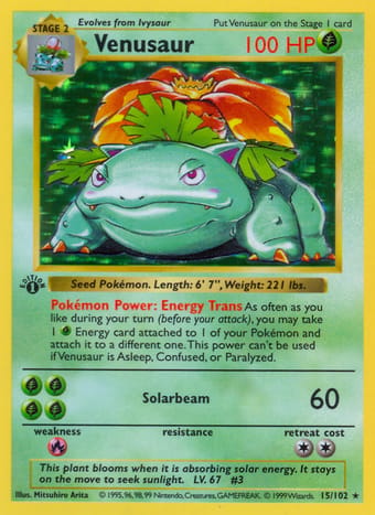 Venusaur Base Set Pokemon Card