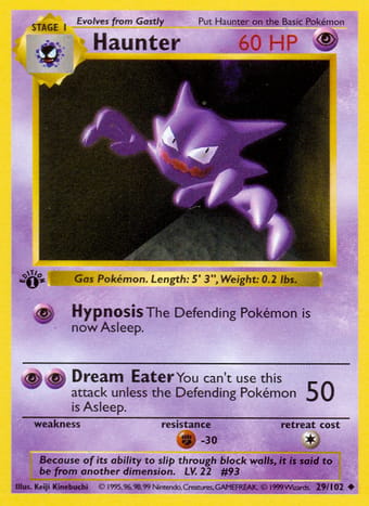 Haunter Base Set Pokemon Card