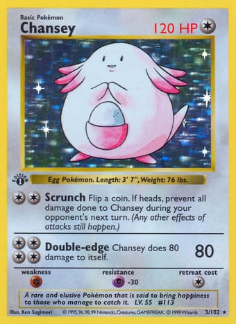 Chansey Base Set Pokemon Card