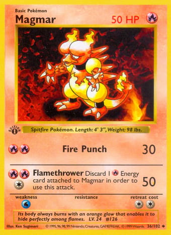 Magmar Base Set Pokemon Card