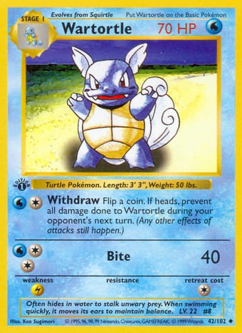 Wartortle Base Set Pokemon Card