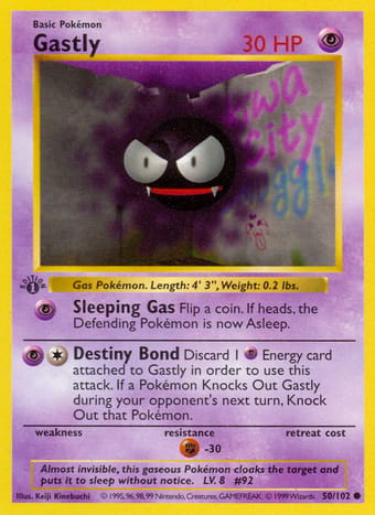 Gastly Base Set Pokemon Card