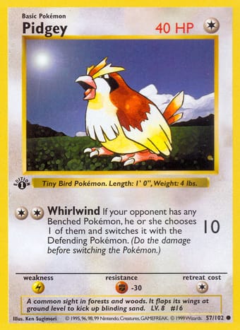 Pidgey Base Set Pokemon Card