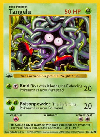 Tangela Base Set Pokemon Card