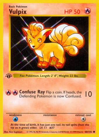 Vulpix Base Set Pokemon Card
