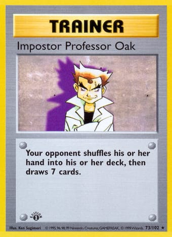 Impostor Professor Oak Base Set Pokemon Card