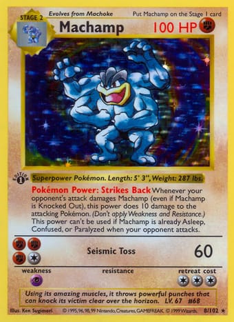 Machamp Base Set Pokemon Card