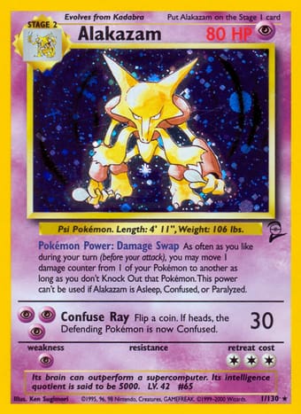 Alakazam Base Set 2 Pokemon Card