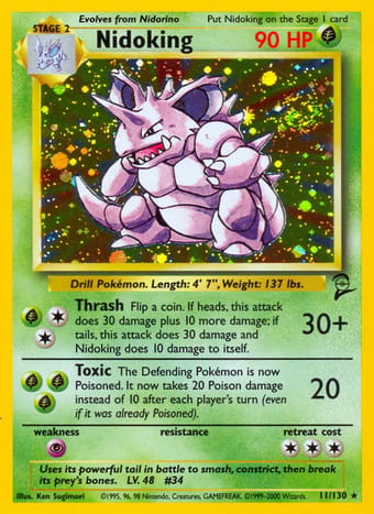 Nidoking Base Set 2 Pokemon Card