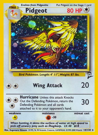 Pidgeot Base Set 2 Pokemon Card