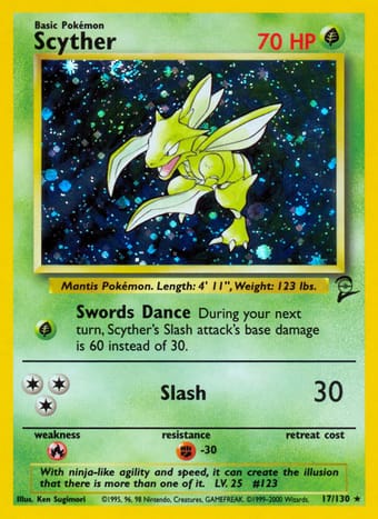 Scyther Base Set 2 Pokemon Card