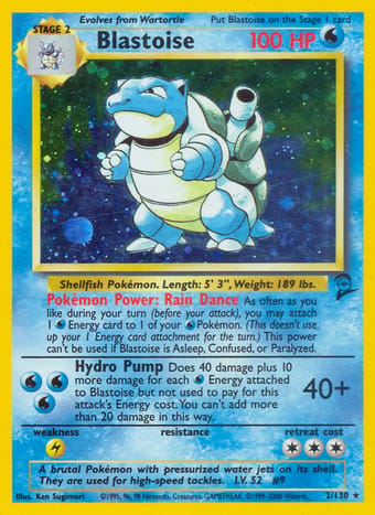Blastoise Base Set 2 Pokemon Card