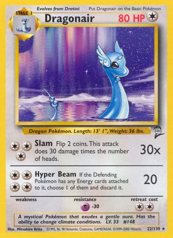 Dragonair Base Set 2 Pokemon Card